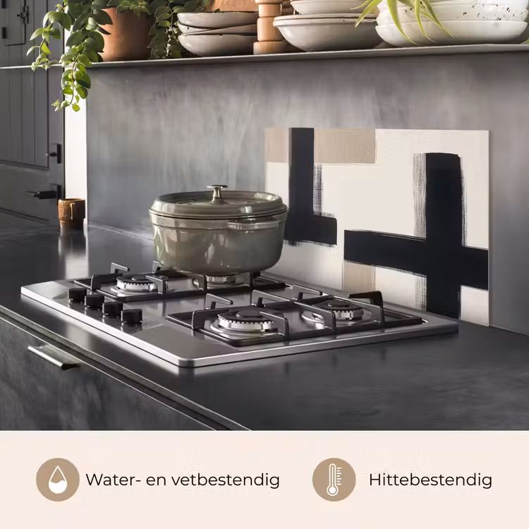 Spatscherm keuken - Zwart - Abstract - Japandi — 7