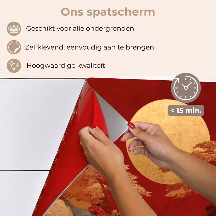 Spatscherm keuken - Volle maan - Landschap - Waterval — 4