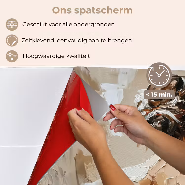 Spatscherm keuken - Vrouw - Verf - Abstract - Beige - Modern — 4