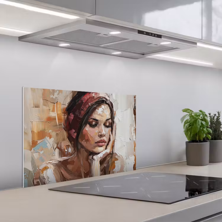 Spatscherm keuken - Vrouw - Verflook - Portret - Modern — 5