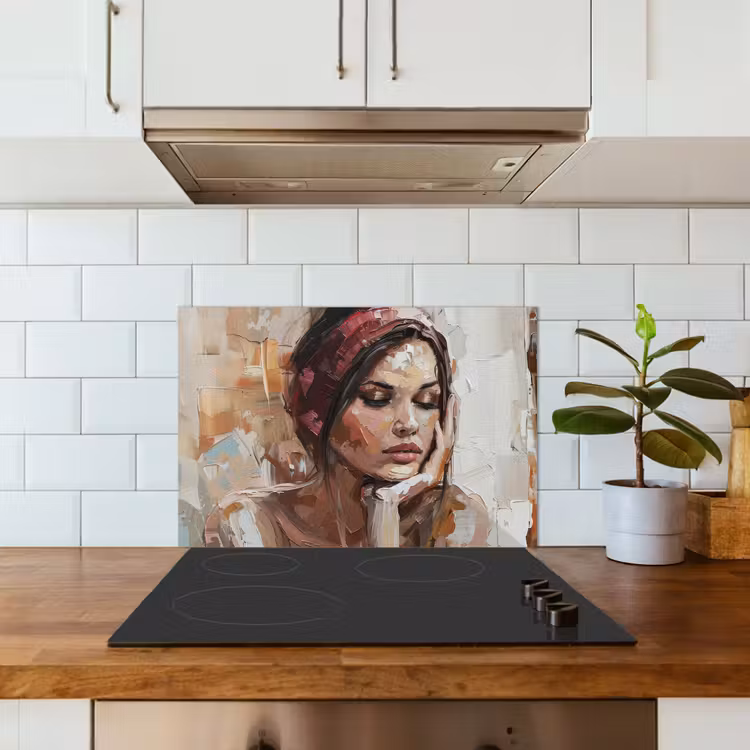 Spatscherm keuken - Vrouw - Verflook - Portret - Modern — 6