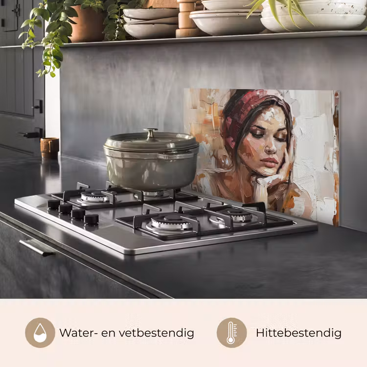 Spatscherm keuken - Vrouw - Verflook - Portret - Modern — 7