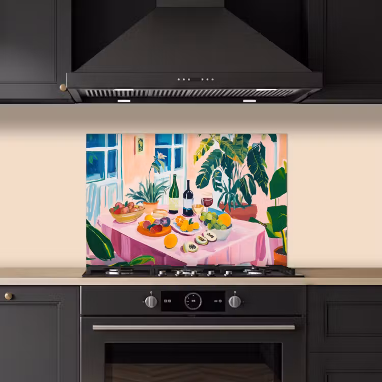 Spatscherm keuken - Tafel - Wijn - Fruit — 2