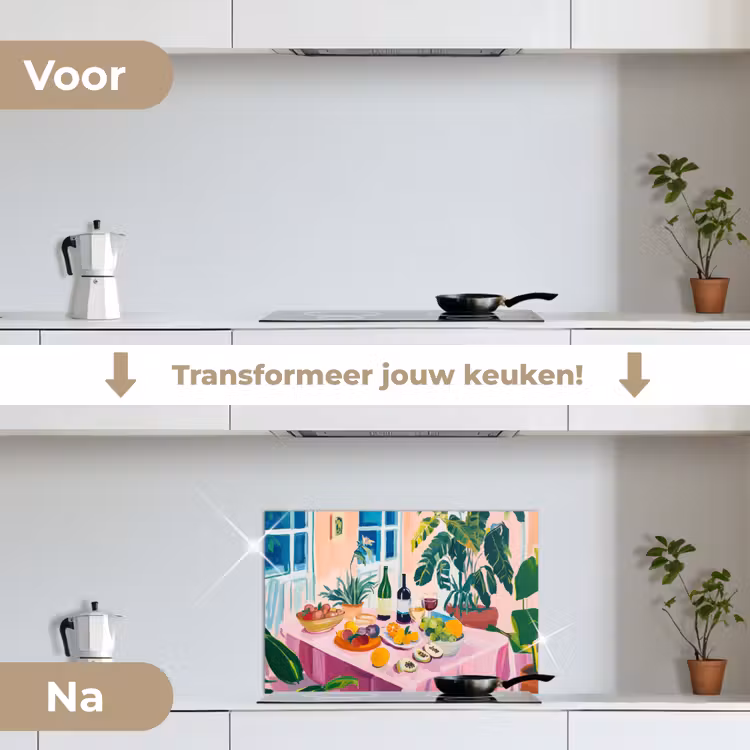 Spatscherm keuken - Tafel - Wijn - Fruit — 3