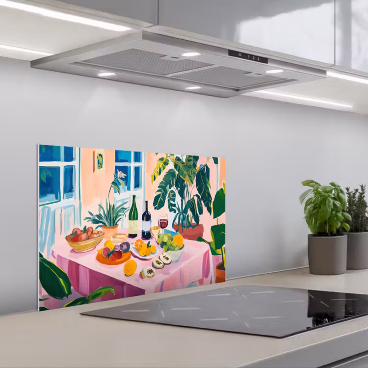 Spatscherm keuken - Tafel - Wijn - Fruit — 5