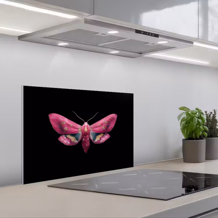 Spatscherm keuken - Vlinder - Roze - Nachtvlinder — 5