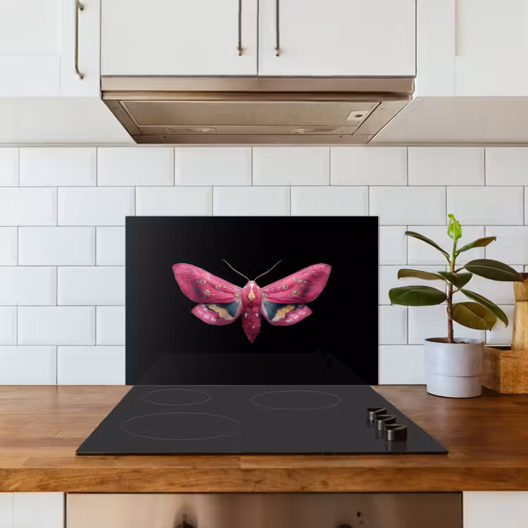 Spatscherm keuken - Vlinder - Roze - Nachtvlinder — 6