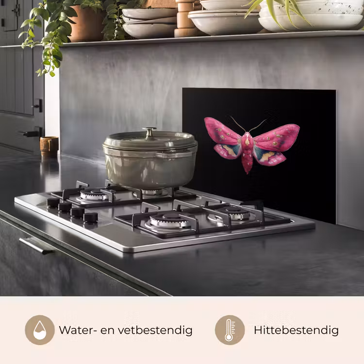 Spatscherm keuken - Vlinder - Roze - Nachtvlinder — 7