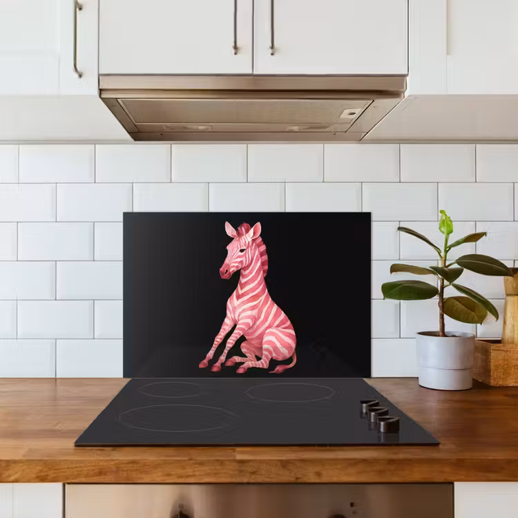 Spatscherm keuken - Zebra - Roze - Gestreept — 6