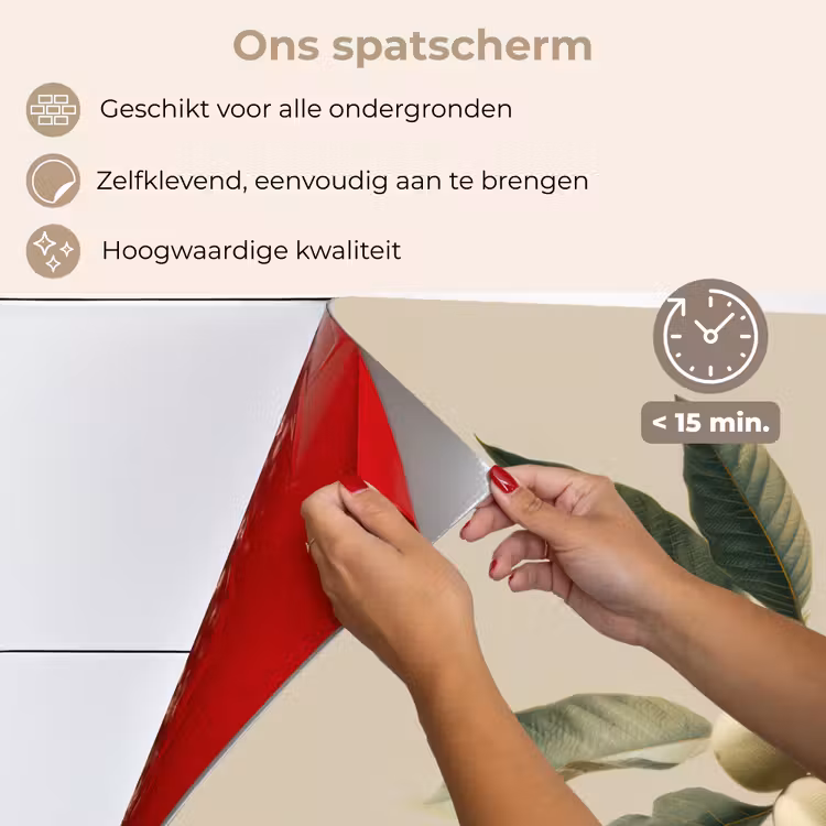 Spatscherm keuken - Tak - Groene Bladeren - Vruchten — 4