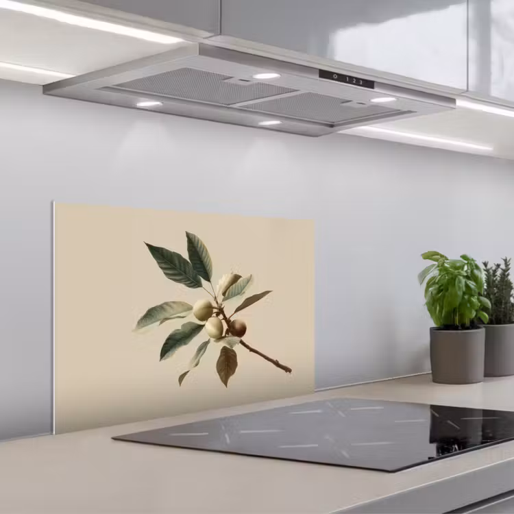 Spatscherm keuken - Tak - Groene Bladeren - Vruchten — 5