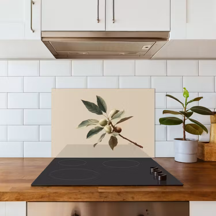 Spatscherm keuken - Tak - Groene Bladeren - Vruchten — 6