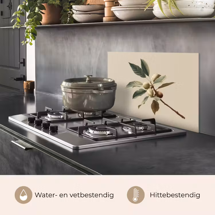 Spatscherm keuken - Tak - Groene Bladeren - Vruchten — 7