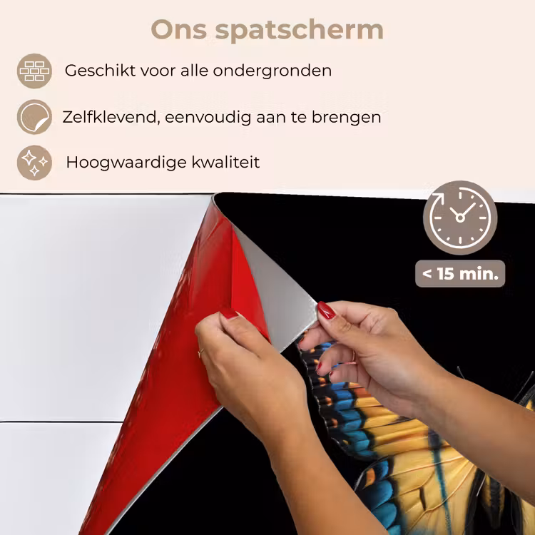 Spatscherm keuken - Vlinder - Kleurrijk - Speels — 4
