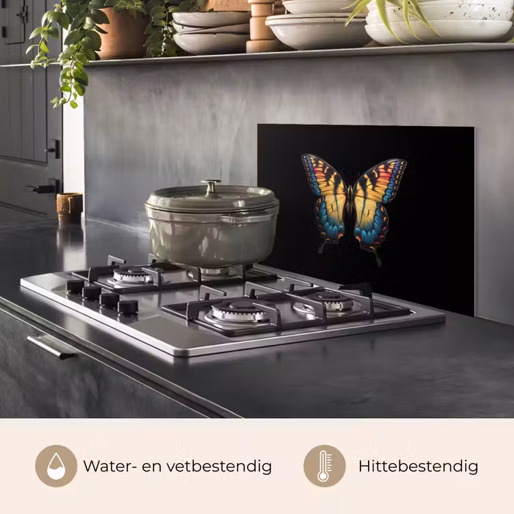 Spatscherm keuken - Vlinder - Kleurrijk - Speels — 7