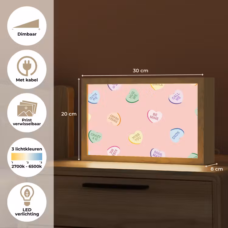 Tafellamp - Hart - Snoep - Pastel - Tekst — 7