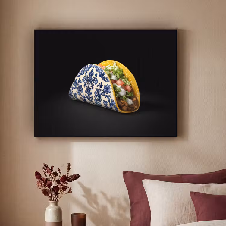 Art Frame - Taco - Vlees - Salade - Delftsblauw - Motief — 2