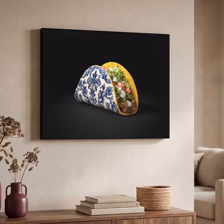 Art Frame - Taco - Vlees - Salade - Delftsblauw - Motief — 4