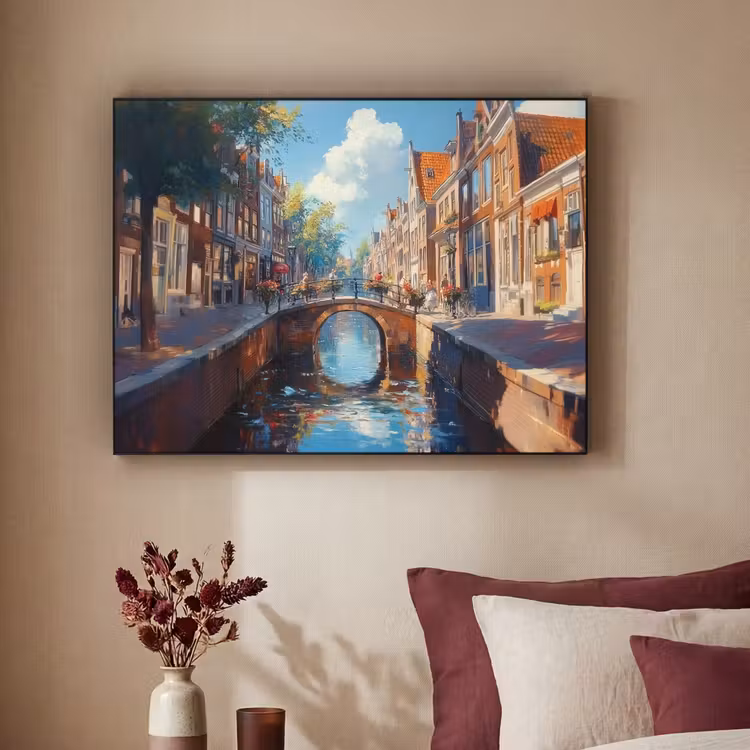 Art Frame - Stad - Gracht - Zon - Fietsen — 2