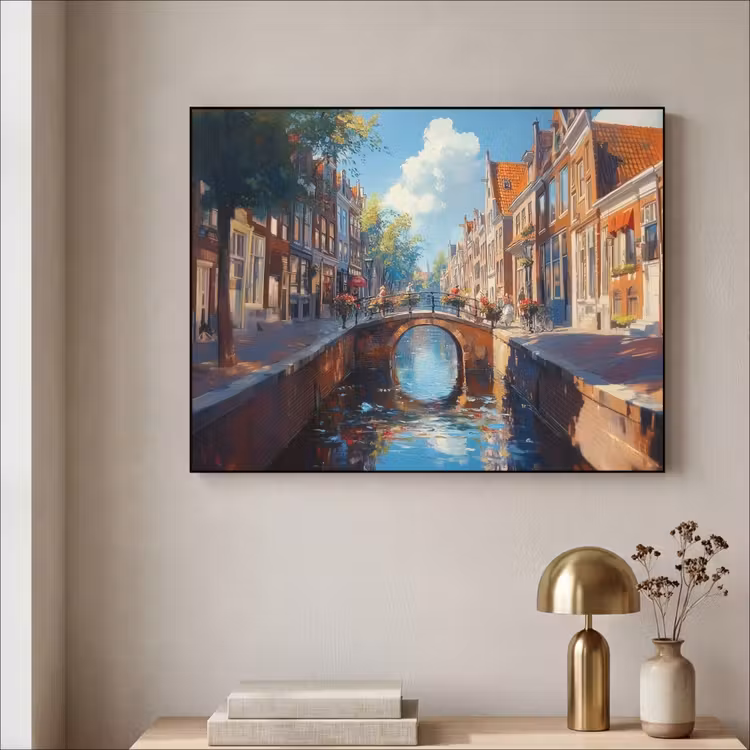 Art Frame - Stad - Gracht - Zon - Fietsen — 3