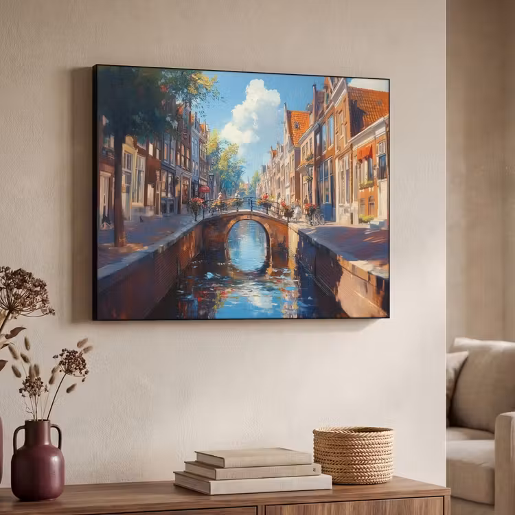 Art Frame - Stad - Gracht - Zon - Fietsen — 4