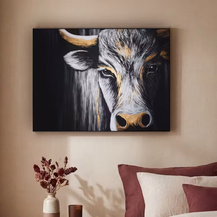 Art Frame - Stier - Hoorns - Snuit - Goud — 2