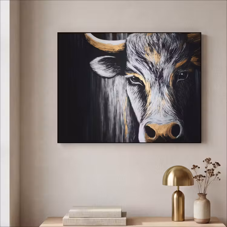 Art Frame - Stier - Hoorns - Snuit - Goud — 3