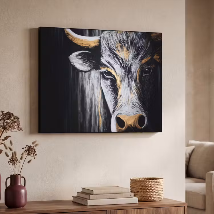 Art Frame - Stier - Hoorns - Snuit - Goud — 4