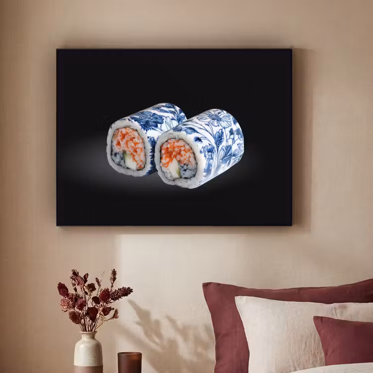Art Frame - Sushi - Delfts blauw - Rijst - Vis - Elegant — 2