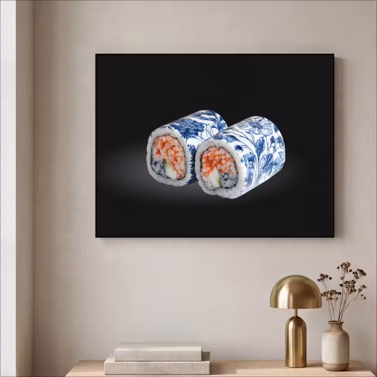 Art Frame - Sushi - Delfts blauw - Rijst - Vis - Elegant — 3