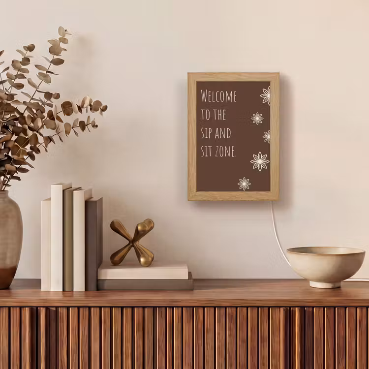 Tafellamp - Bruin - Quote - Bloemen - Zomer — 4