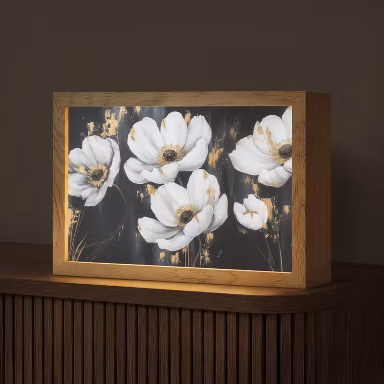 Tafellamp - Bloemen - Wit - Abstract — 1