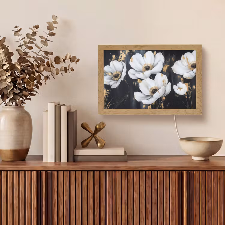 Tafellamp - Bloemen - Wit - Abstract — 3