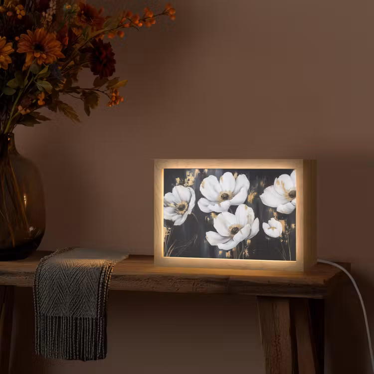 Tafellamp - Bloemen - Wit - Abstract — 4