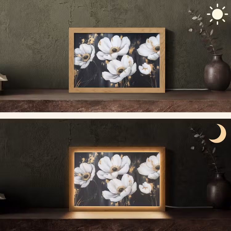 Tafellamp - Bloemen - Wit - Abstract — 5