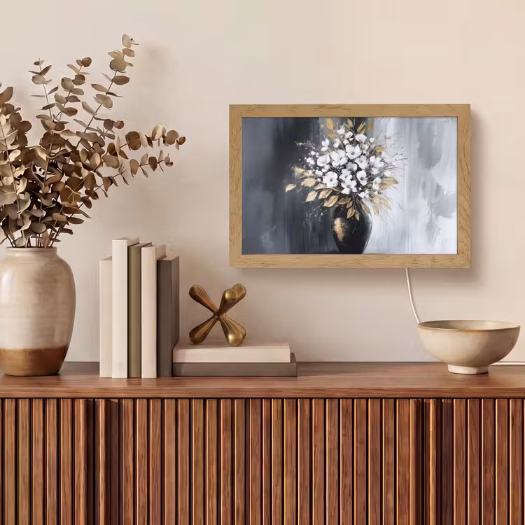 Tafellamp - Bloemen - Wit - Vaas - Abstract — 3