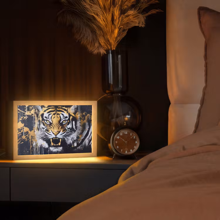 Tafellamp - Tijger - Verfspatten - Goud — 2