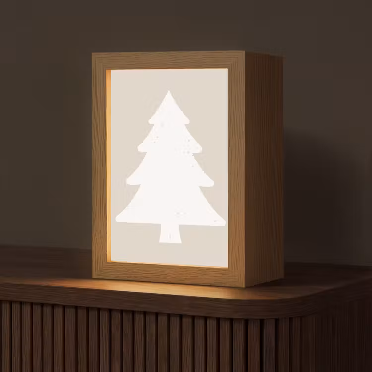Tafellamp - Japandi - Kerstboom - Beige - Kerstversiering — 1