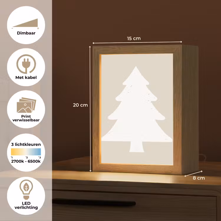 Tafellamp - Japandi - Kerstboom - Beige - Kerstversiering — 7