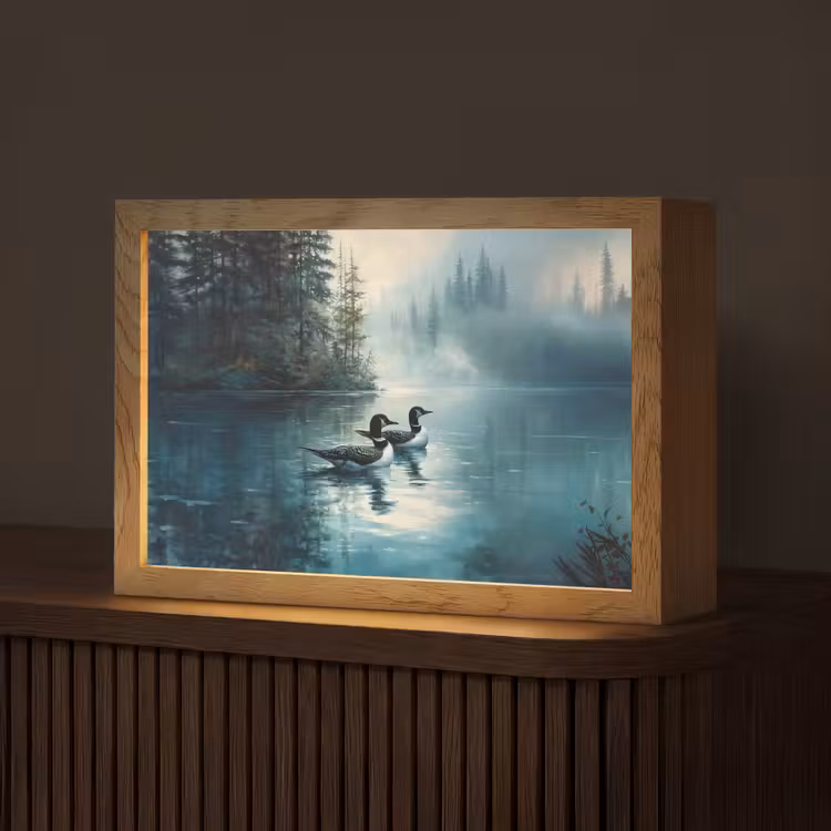 Tafellamp - Bos - Water - Eenden - Mistig — 1