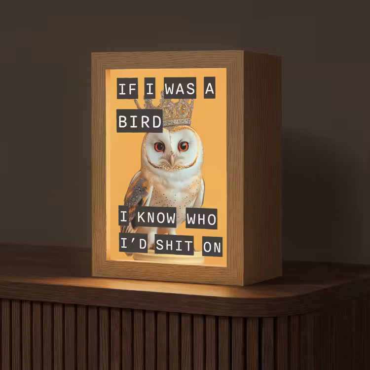 Tafellamp - Geel - Uil - Vogel - Decoratie — 1
