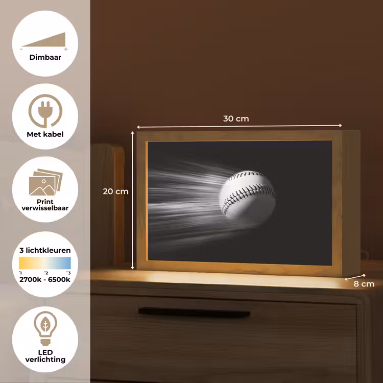 Tafellamp - Honkbal - Wit - Vliegt — 7