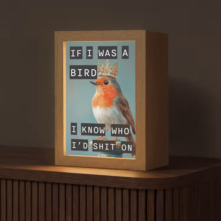 Tafellamp - Roodborstje - Vogel - Blauw - Decoratie — 1