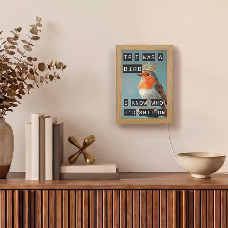 Tafellamp - Roodborstje - Vogel - Blauw - Decoratie — 4