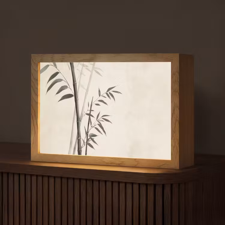 Tafellamp - Japandi - Bamboe - Beige — 1