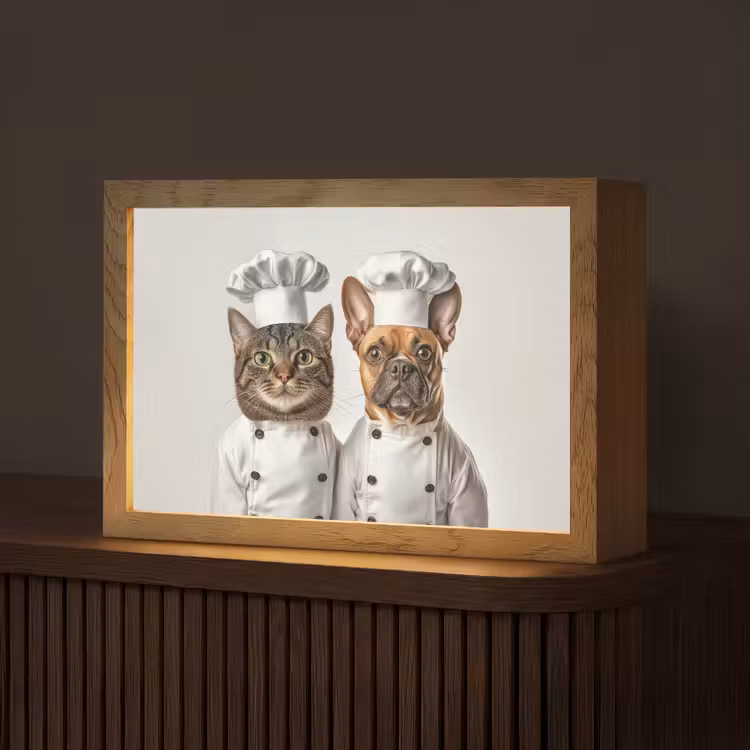 Tafellamp - Kat - Hond - Kokskleding — 1
