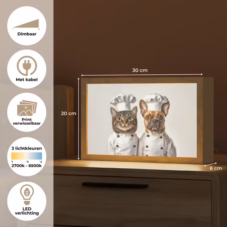 Tafellamp - Kat - Hond - Kokskleding — 7