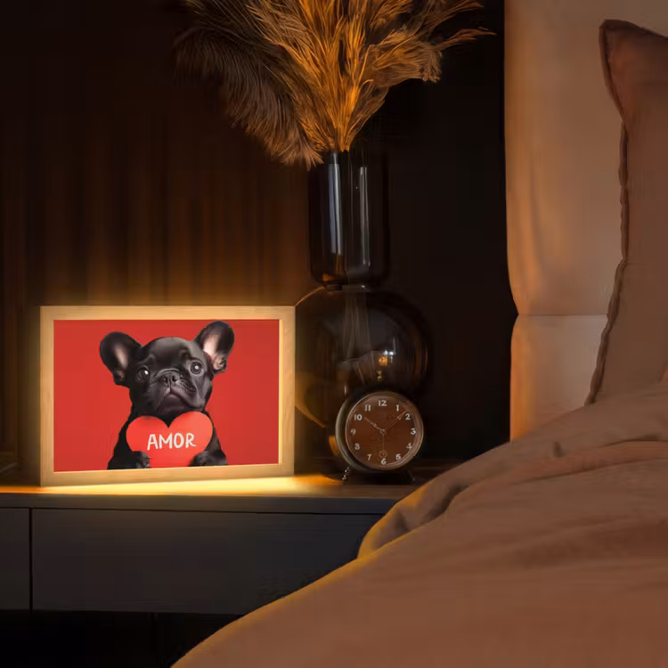 Tafellamp - Amor - Hond  - Hartje - Rood — 2