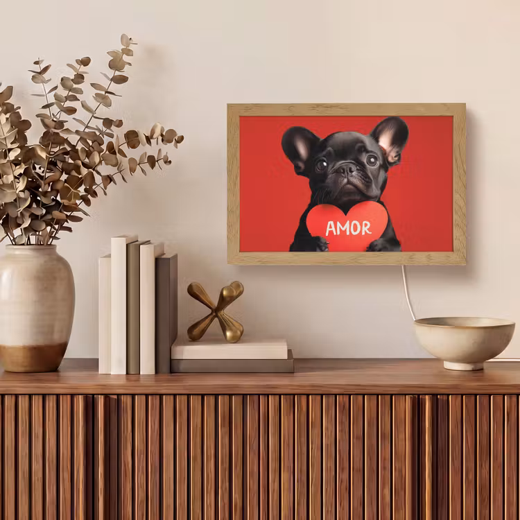 Tafellamp - Amor - Hond  - Hartje - Rood — 3