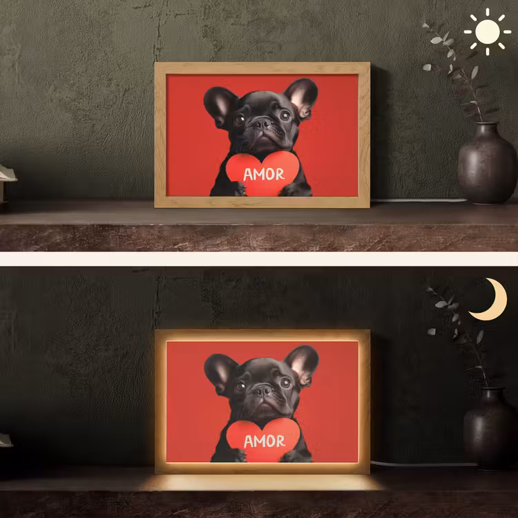 Tafellamp - Amor - Hond  - Hartje - Rood — 5